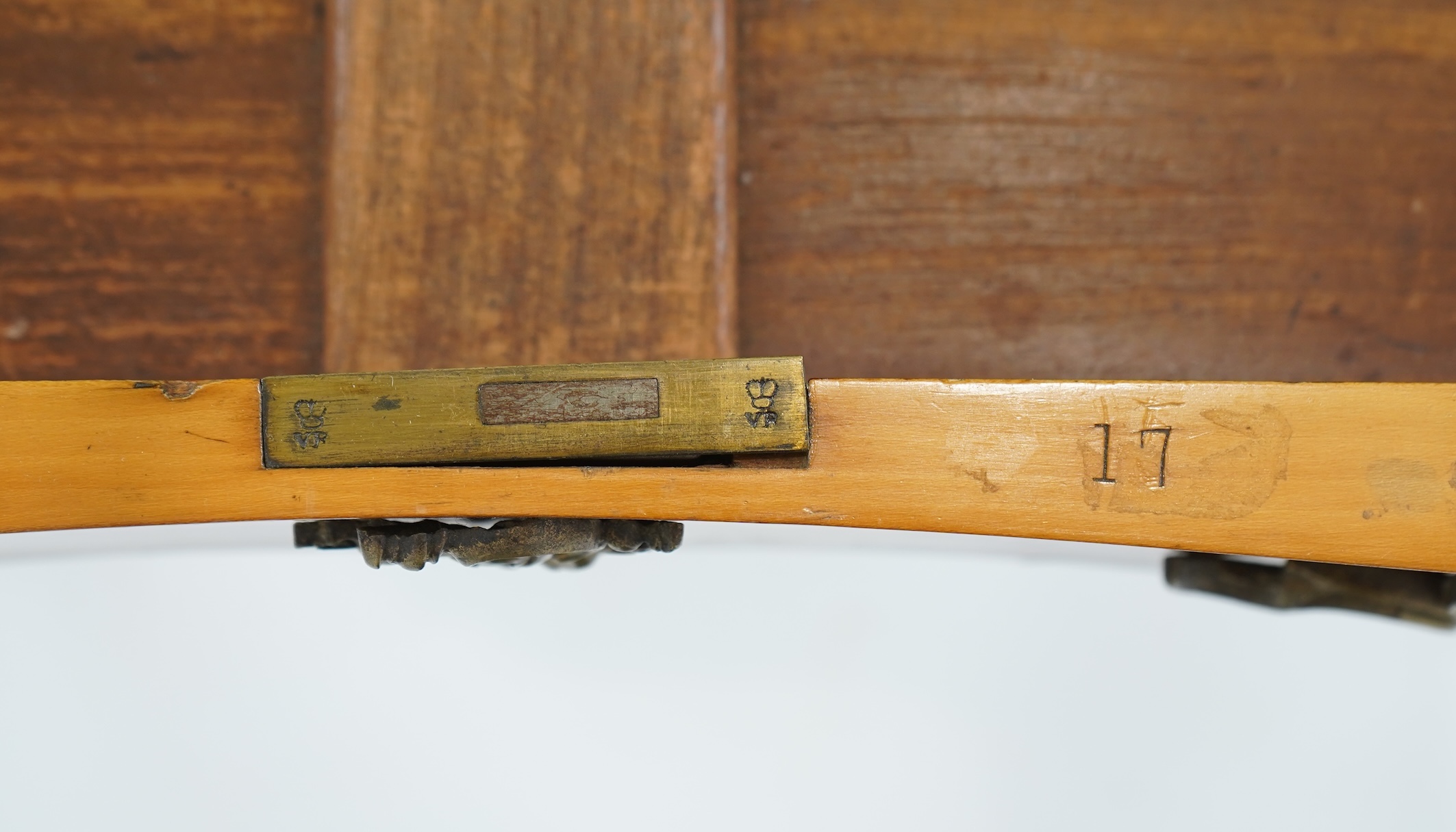 A small Louis XV style gilt metal mounted rosewood and kingwood bureau plat